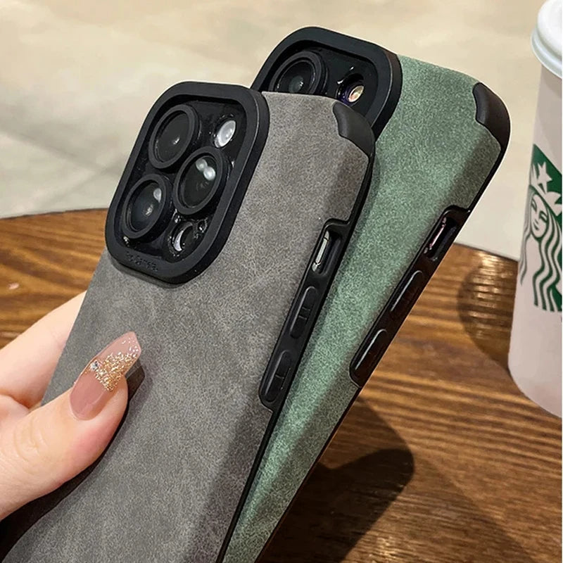 Matte Leather Silicone Phone Case For iPhone 15 Pro Max