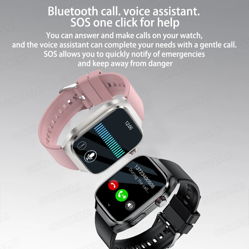 2024 New Uric Acid Blood Fat Smart Watch Men Blood Sugar ECG+PPG Blood Pressure Bluetooth Call Sports for Xiaomi Health Watch